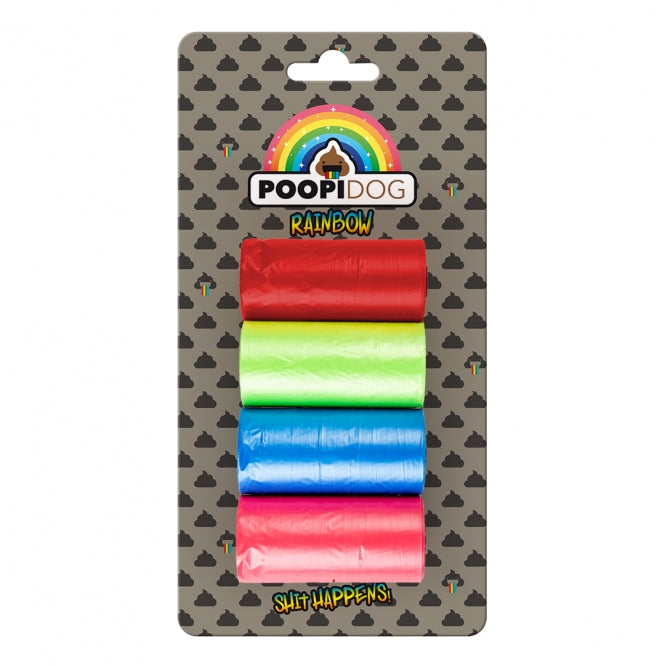 Poopidog Hundekotbeutel Rainbow - 4 x 20 Stück