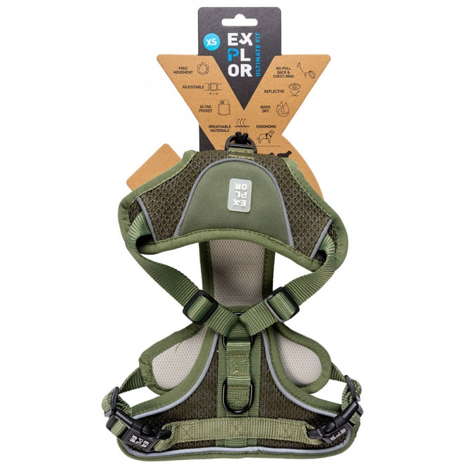 Duvoplus EXPLOR Ultimate Fit No-Pull-Geschirr - Undercover Green - XS - 28-37cm