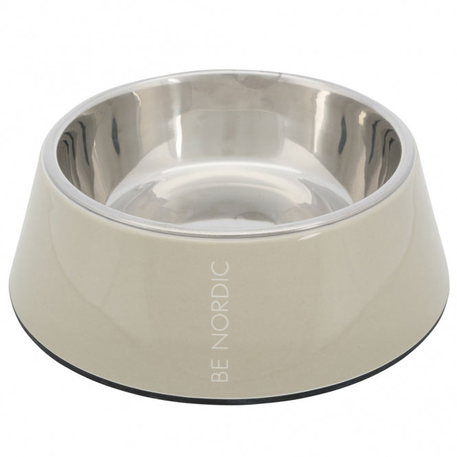Trixie BE NORDIC Napf aus Melamin und Edelstahl - sand - 0,2 l/ø 14 cm