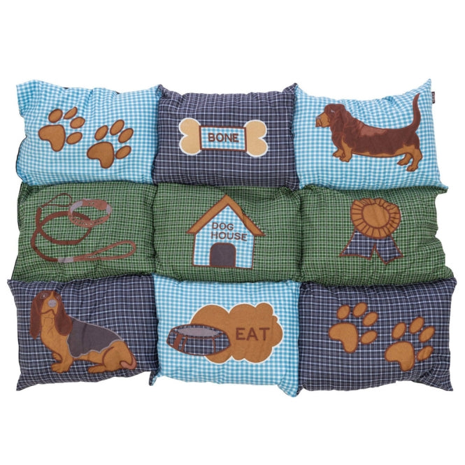 Trixie Patchwork-Decke - blau/grün, 80 x 55 cm