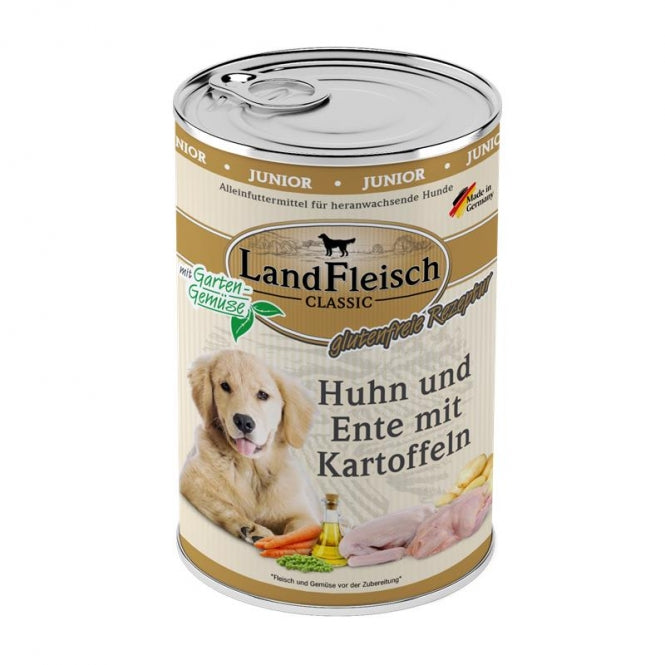 Landfleisch Dog Classic Junior Huhn, Ente & Kartoffeln mit Gartengemüse