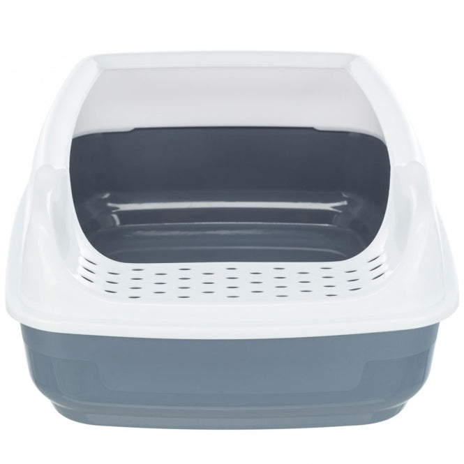 Trixie Katzentoilette Delio mit Motiv - grau/weiß