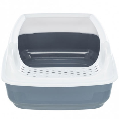 Trixie Katzentoilette Delio mit Motiv - grau/weiß