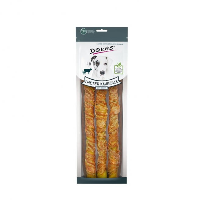 Dokas Dog Snack 1m Kaurolle mit Huhn - 315g
