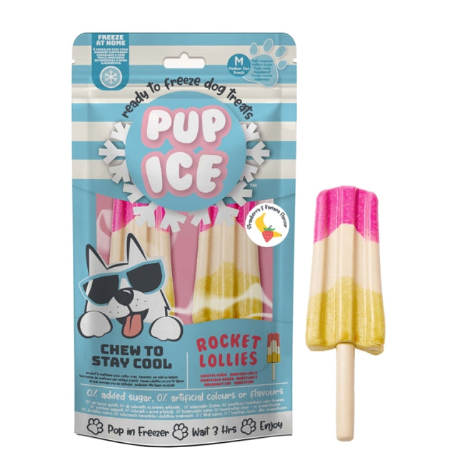 Pup Ice Rocket Lollies Strawberry Banana M - 2 Stück