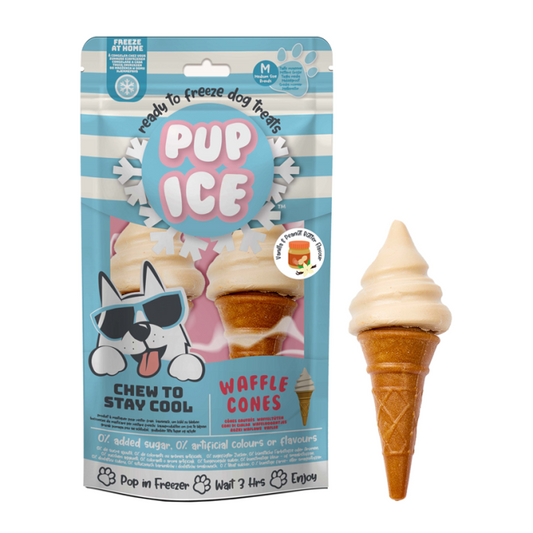 Pup Ice Waffle Cones Vanilla & Peanut Butter M - 2 Stück