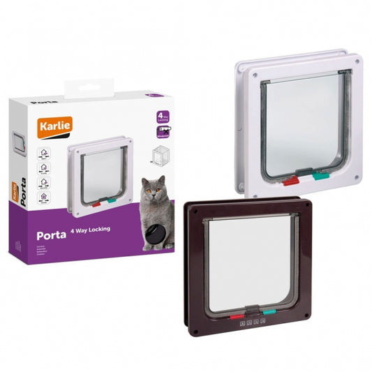 Karlie Katzentür 4-Wege-Verschluss für große Katzen - Weiß