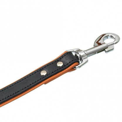 Karlie Rodeo Leine genietet, 16mm 100cm - schwarz/cognac