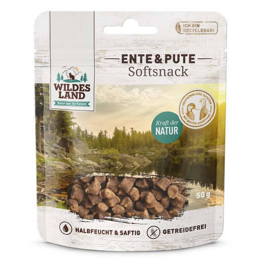 Wildes Land Cat Softsnack Ente & Pute 50g